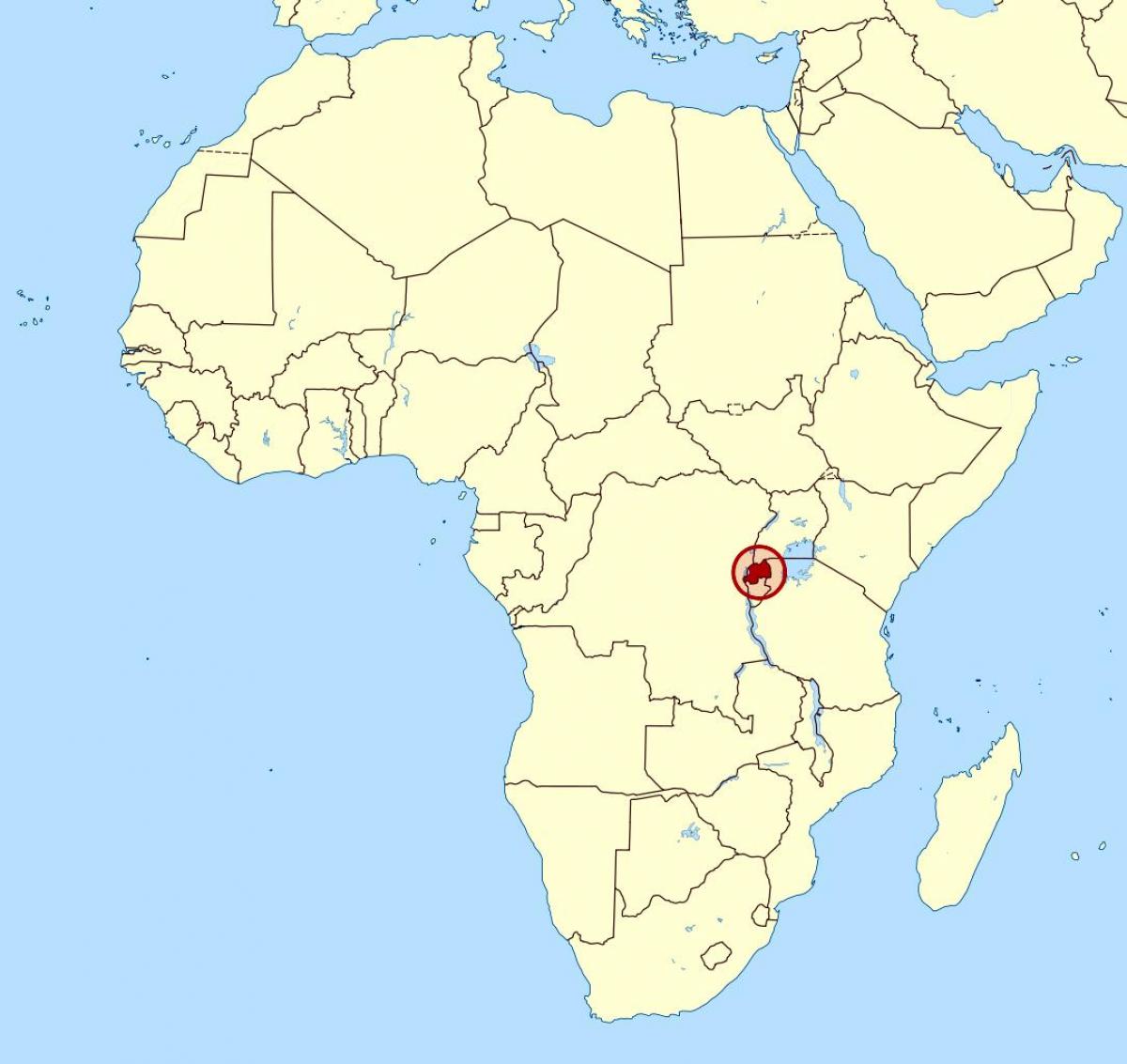 карта на Руанда Африка