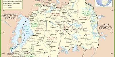 Карта на Руанда политически