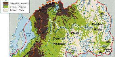 На географската карта на Руанда