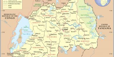 Карта на административната карта на Руанда